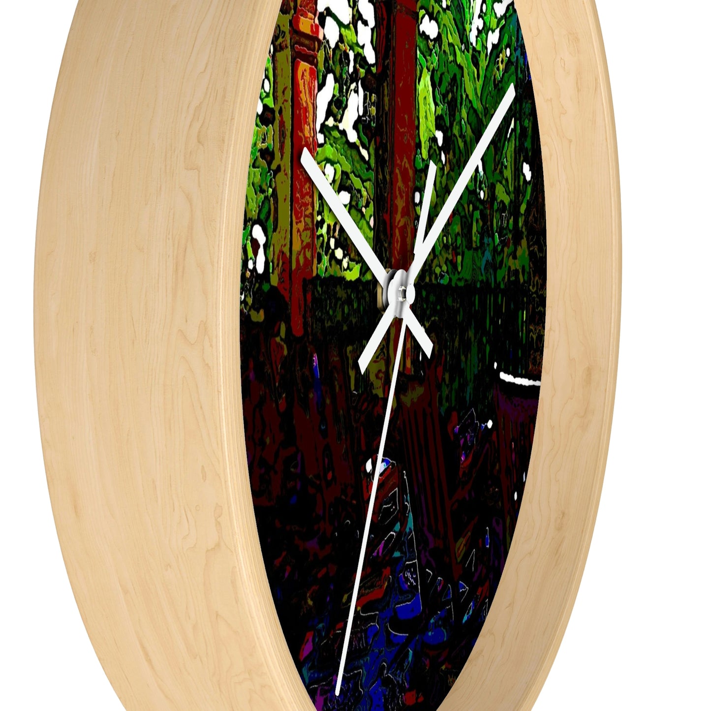 Wall clock ... Lanai & Rocking Chairs At: 'The Pink Palace' ... The Royal Hawai'ian ... Honolulu, HI ... '27Oct2014' ... Original Works ...