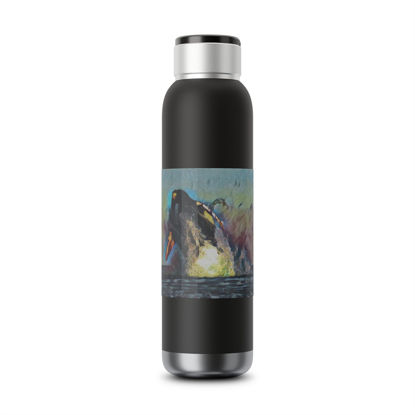 Soundwave Copper Vacuum Audio Bottle 22oz ... An Extraordinary Humpback Breach ... 'With Explosive Energy' ... Family Archives (KPH) ... Circa: 21st Century. Maui, HI ... Original Works ...
