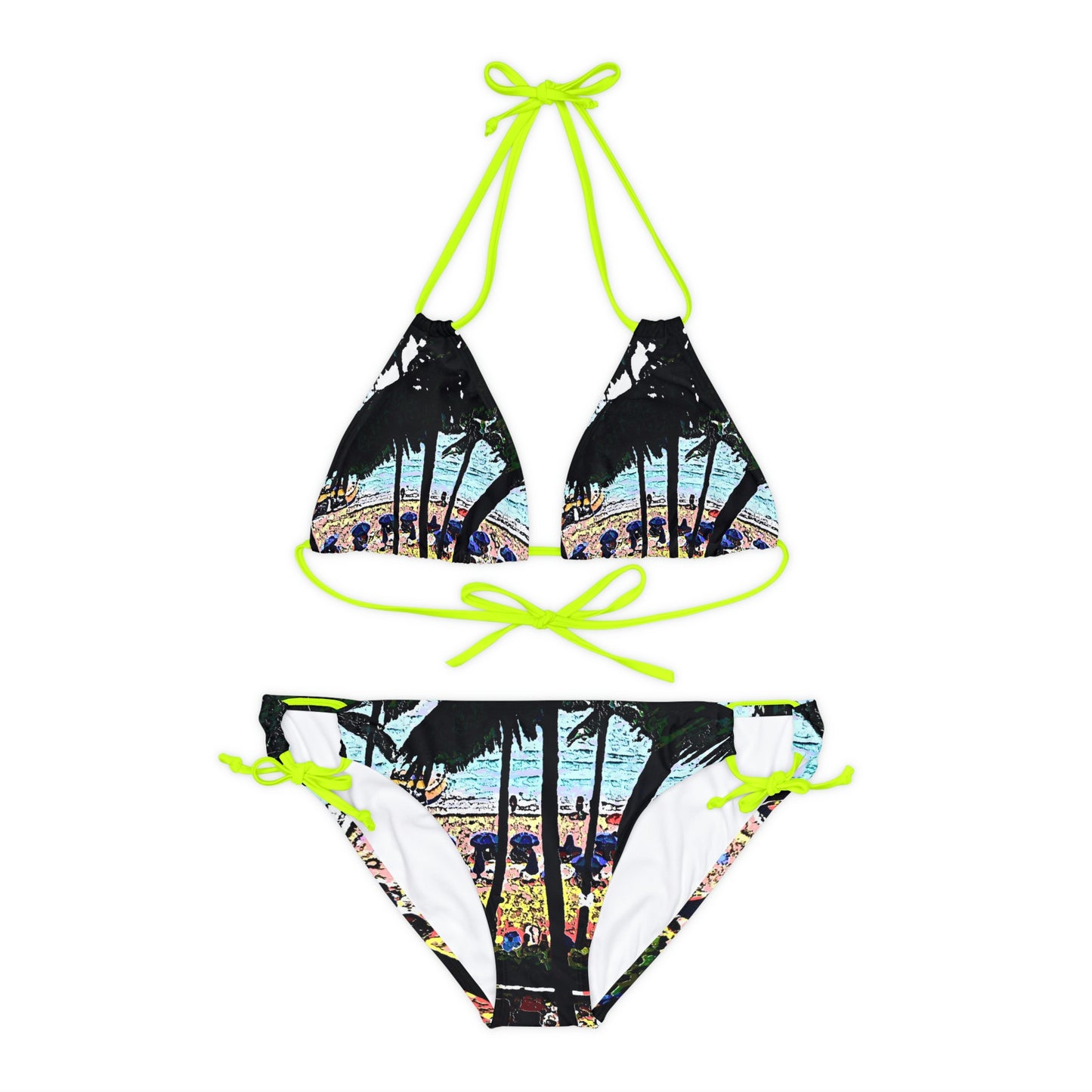 Strappy Bikini Set ...  "A Beautiful Beach Amongst The Palms" ... The Outrigger Waikiki, Honolulu, Oahu ... Original Works ...