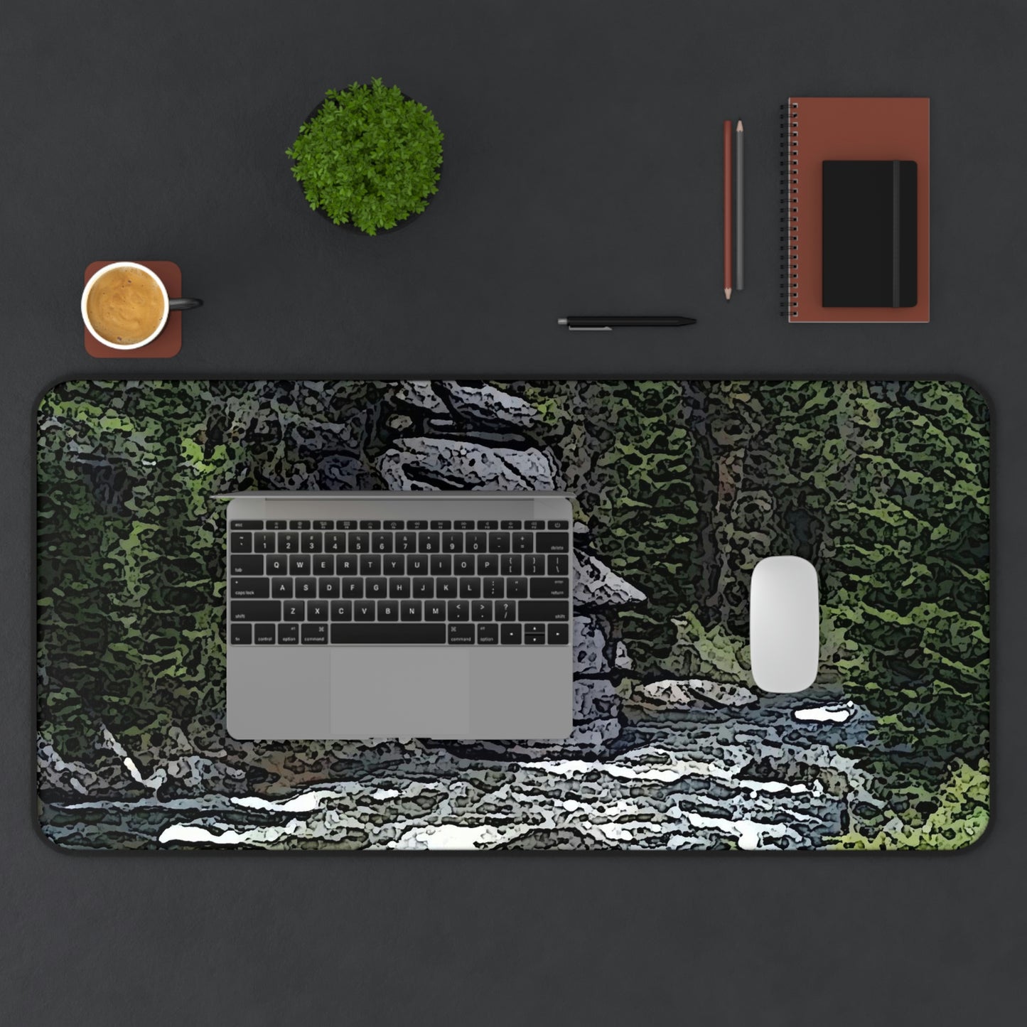 Desk Mat ..."I Am Innocent" ... Tricky-Dick Immortalized ... Nixon Rock: Along The River ... Central Idaho, Summer 2020 ... Original Works ...