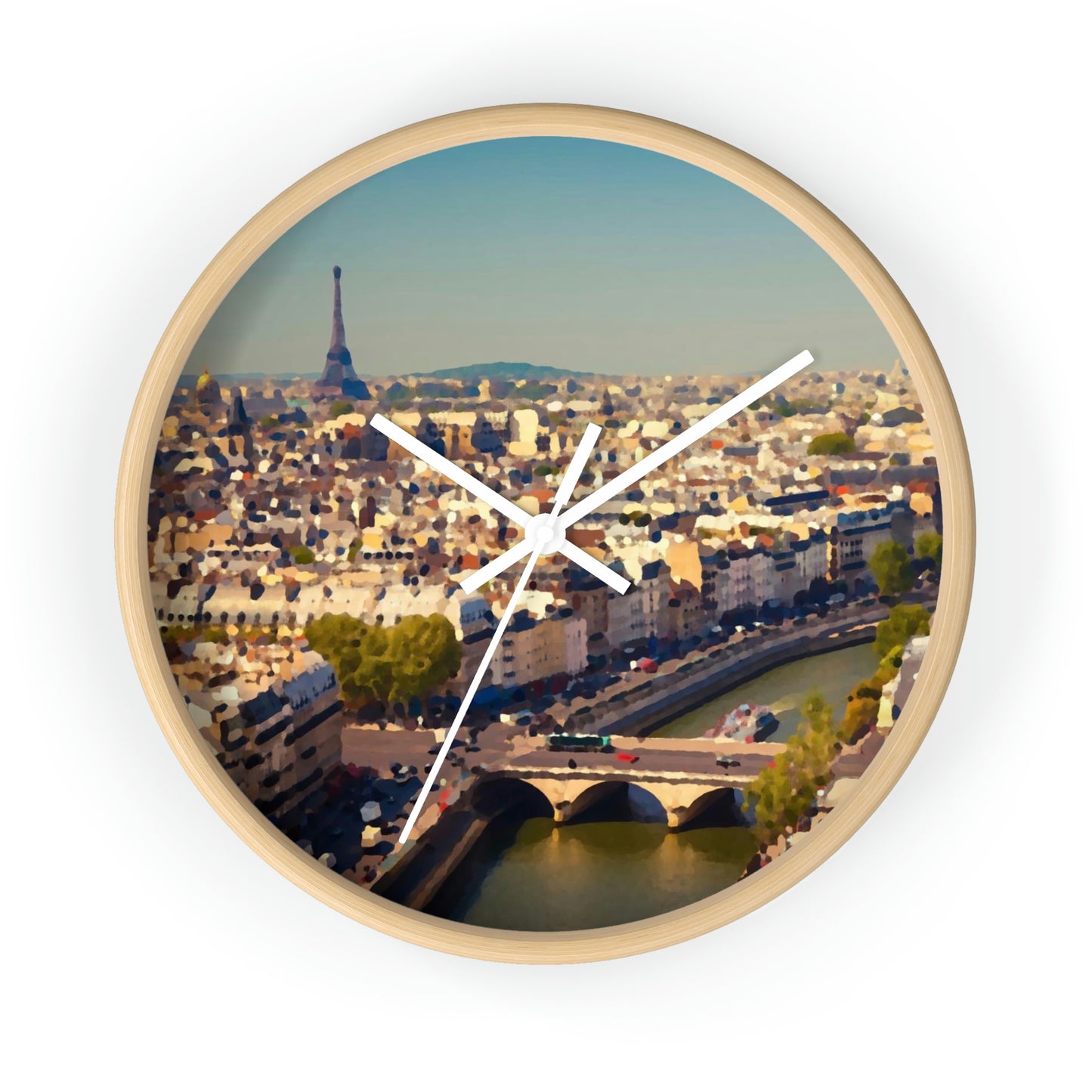 Wall clock ... Au Paris ... "Along The River Seine" ... Barbara Joan Bonnel-Holt: 1972 ... Original Works ...