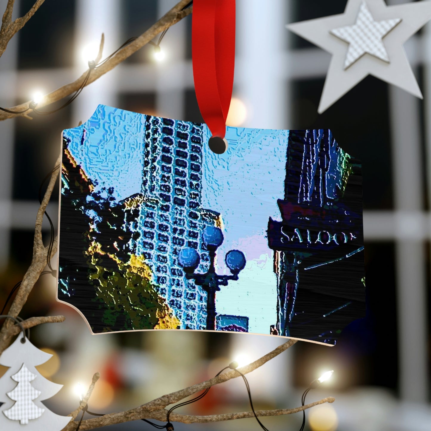 Plywood Ornaments (Round, Berlin) ...  Pioneer Square & Smith Tower ... 'That World Famous View' ... Colleague Supplied Photo ... Original Works ...