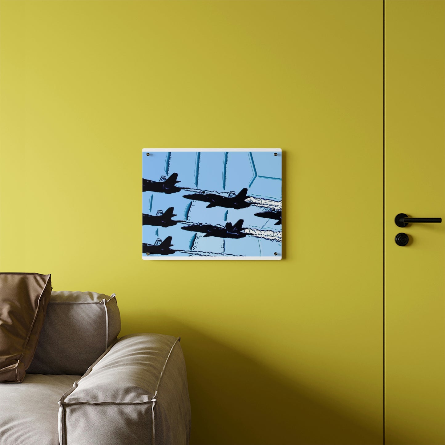 Acrylic Wall Art Panels ... Seattle Seafair ..."Blue Angels Run Over Lake Washington" ... Circa Mid 1980's ... Dr FJ Holt ... Original Works ...