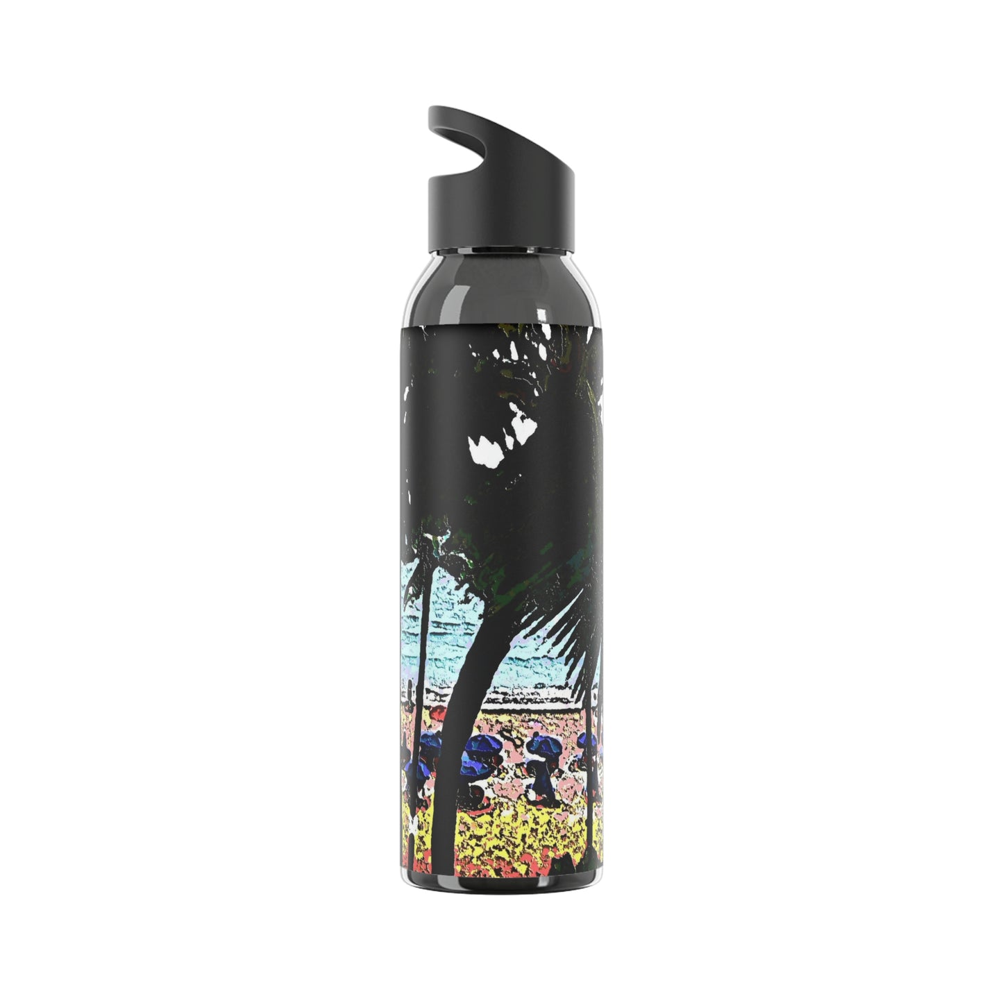 Sky Water Bottle ... "A Beautiful Beach Amongst The Palms" ... The Outrigger Waikiki, Honolulu, Oahu ... Original Works ...