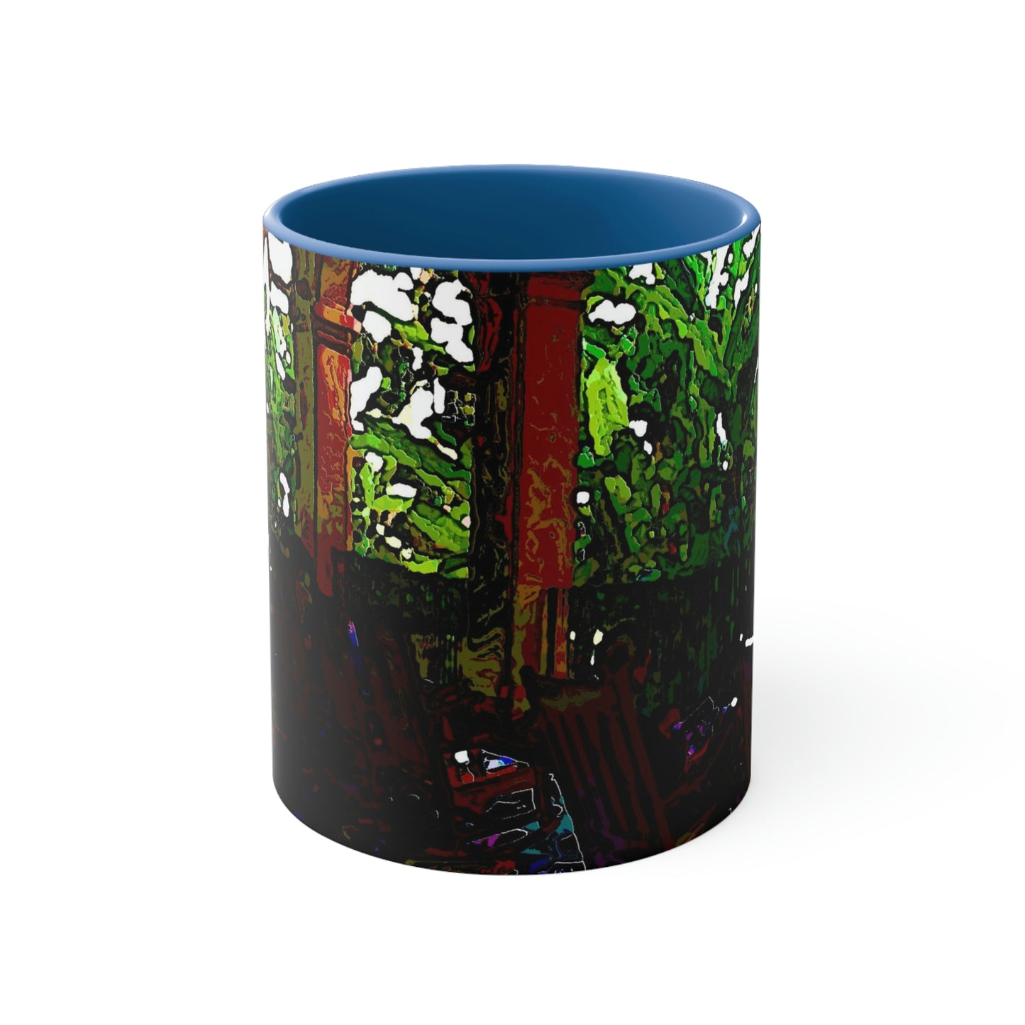 Accent Coffee Mug, 11oz ...  Lanai & Rocking Chairs At: 'The Pink Palace' ... The Royal Hawai'ian ... Honolulu, HI ... '27Oct2014' ... Original Works ...