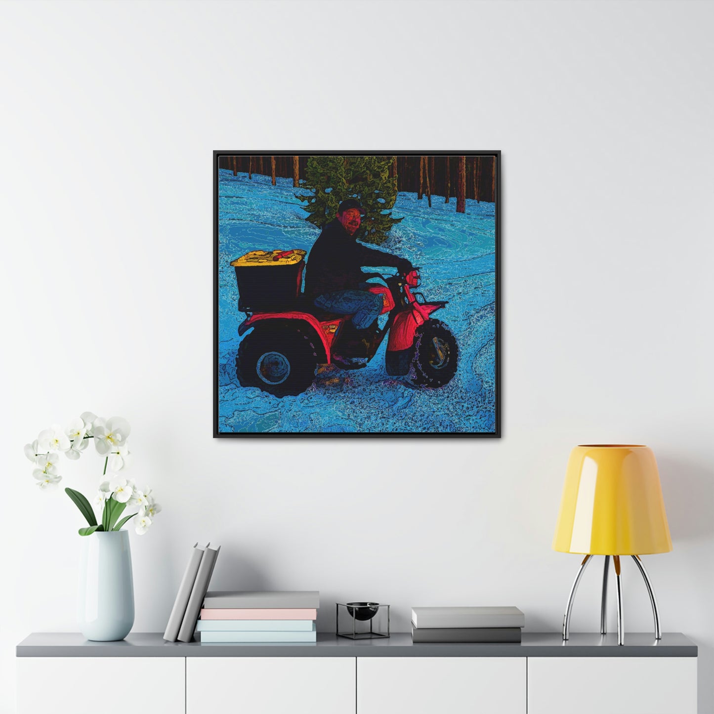 Gallery Canvas Wraps, Square Frame ... There's 2-Wheelin ... There's 4-Wheelin ... 'And-Of-Course' ... "There's 3-Wheelin-In-The-Snow" ...  Original Works ...