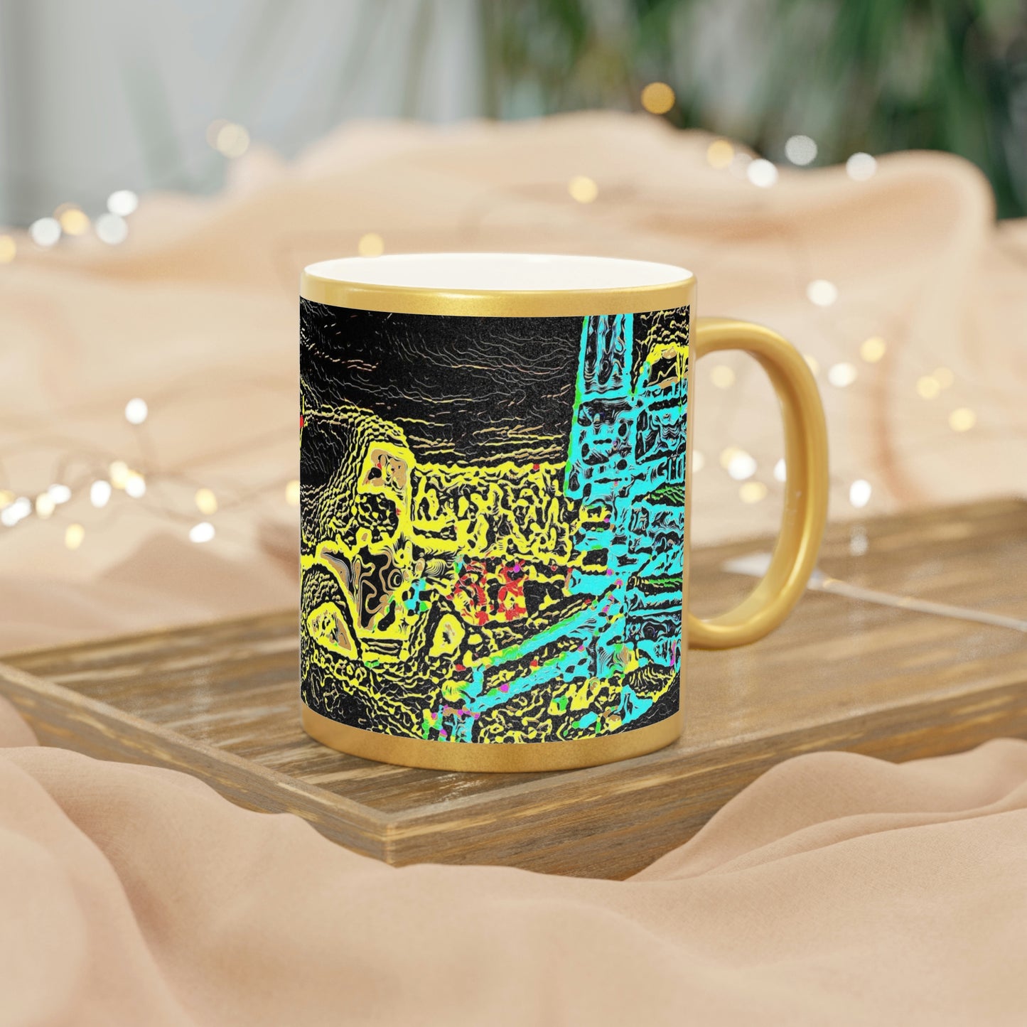 Metallic Mug (Silver\Gold) ... "Snow Vehicle In Snow Storm At-Rest" ... Circa 12Mar23 ... Central Idaho ... 18-Hours Rendering Time: Original Works ...