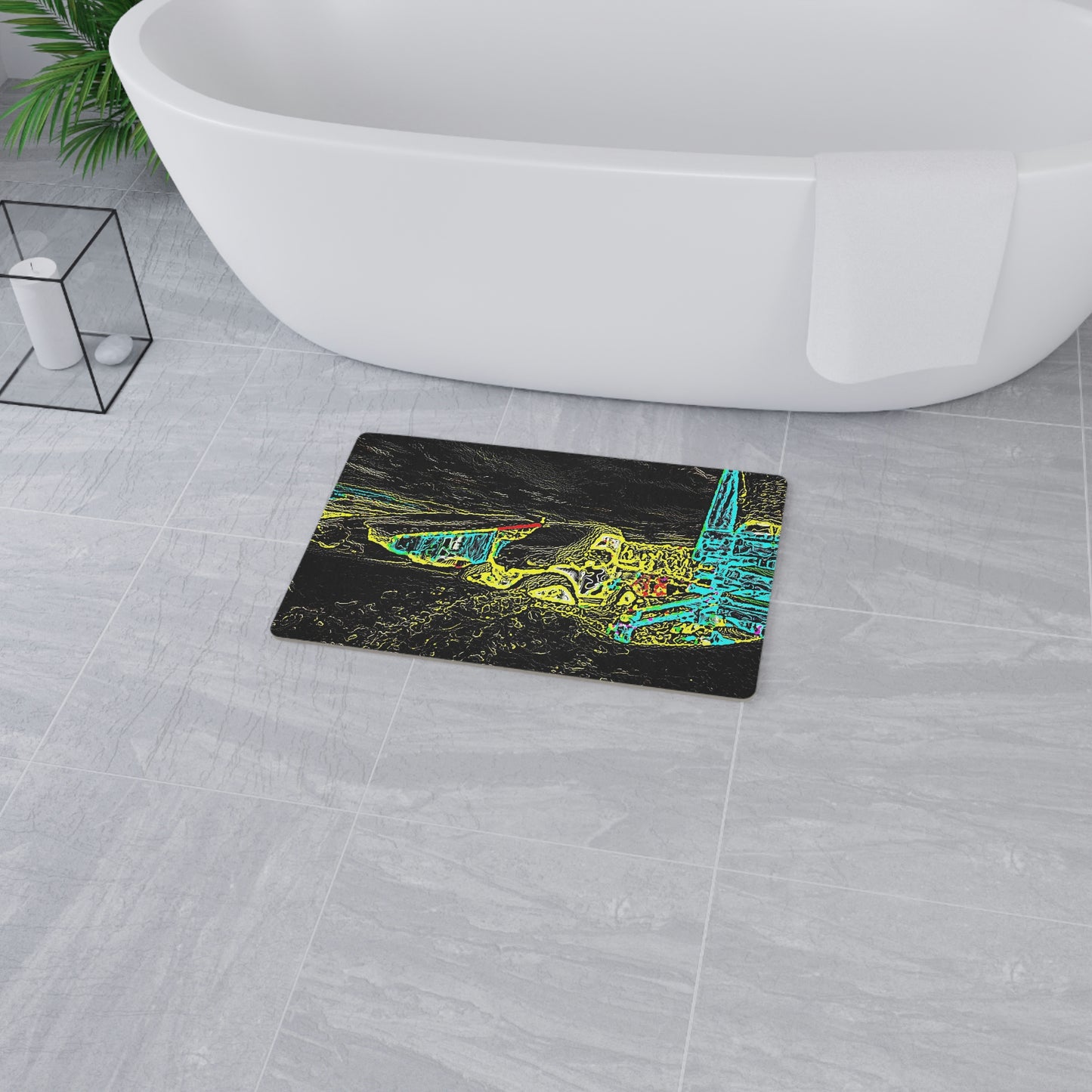 Floor Mat ... "Snow Vehicle In Snow Storm At-Rest" ... Circa 12Mar23 ... Central Idaho ... 18-Hours Rendering Time: Original Works ...