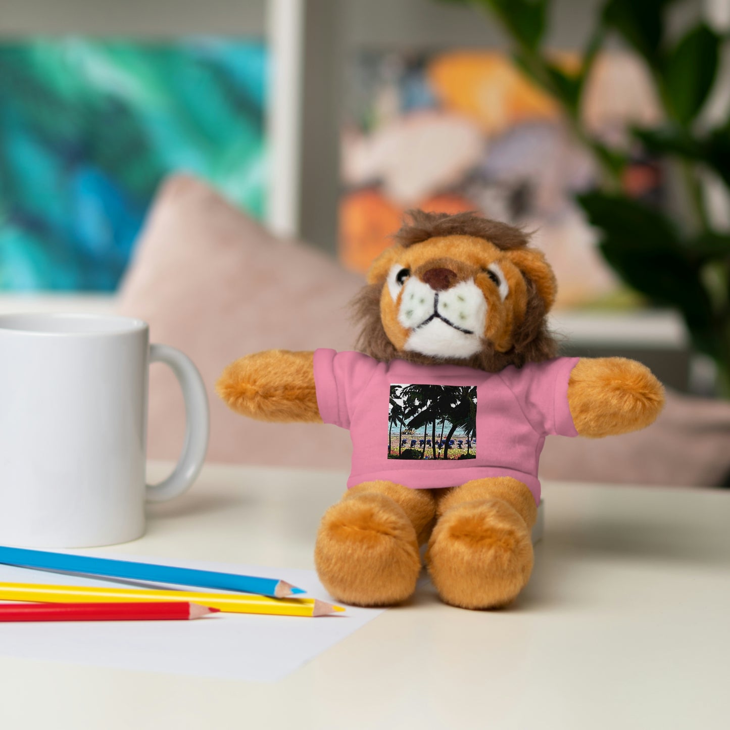 Stuffed Animals with Tee ... "A Beautiful Beach Amongst The Palms" ... The Outrigger Waikiki, Honolulu, Oahu ... Original Works ...