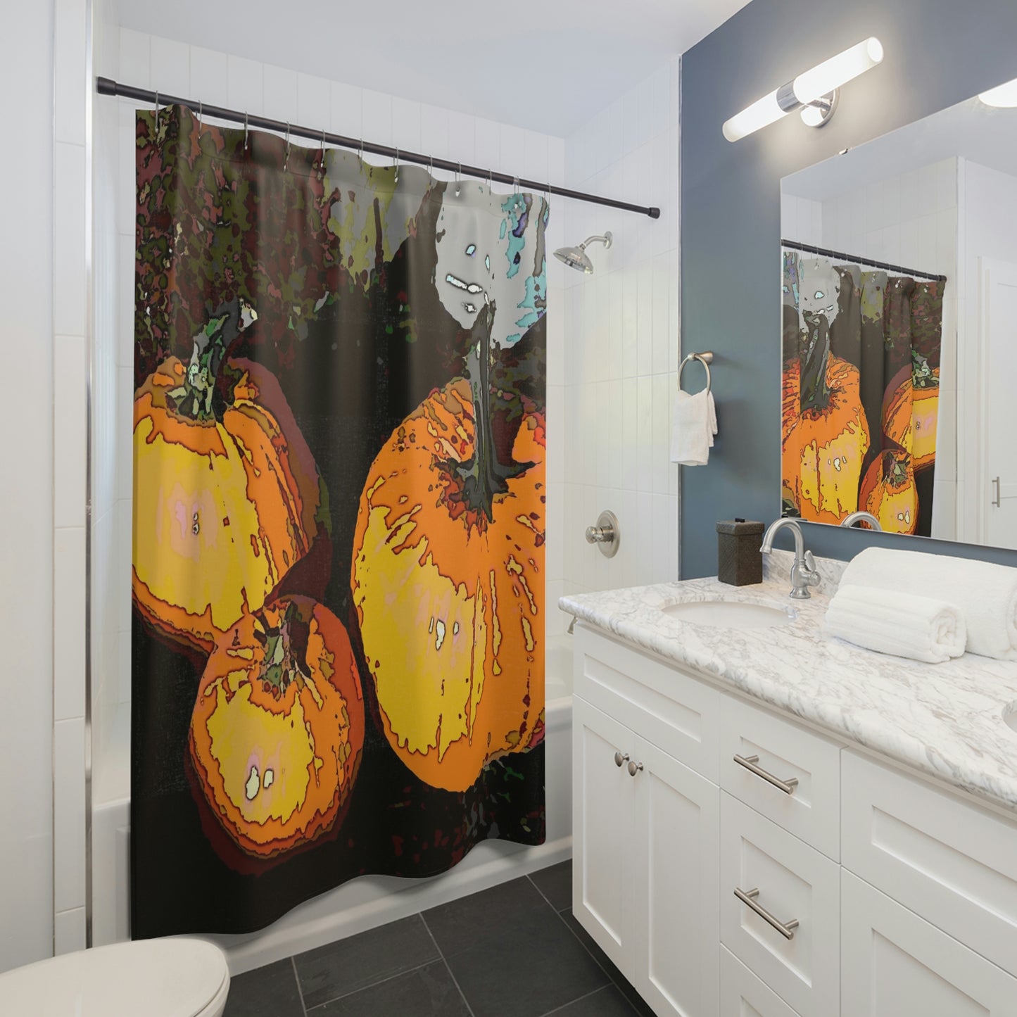 Shower Curtains ... Halloween - Pumpkins - 'Trick-Or-Treat' ... More Than A Season ... "Its A Feeling & Celebration Of Life" ...