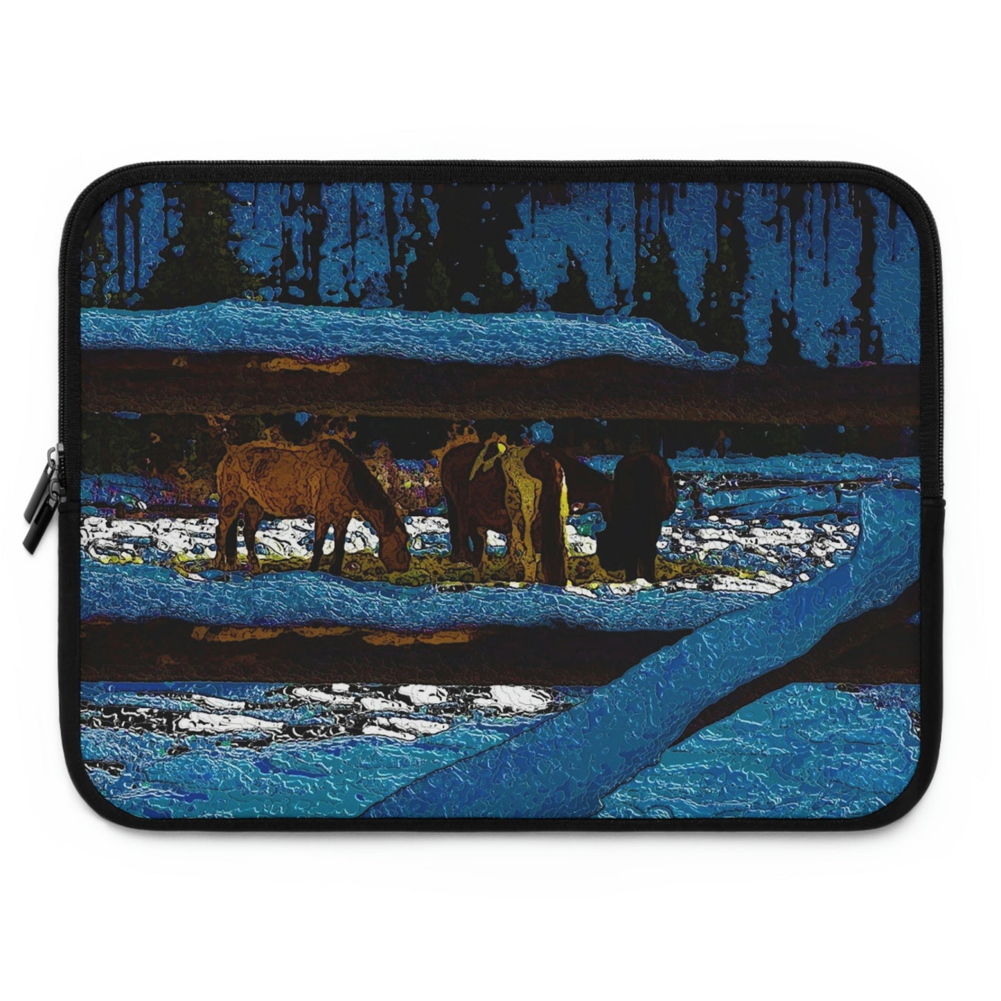 Laptop Sleeve ...  A Horse ... A Saddle ...  Foraging Through The Snow ...  An_Asses 'Cry' ... Central Idaho, November 2022 ...  Original Works ..