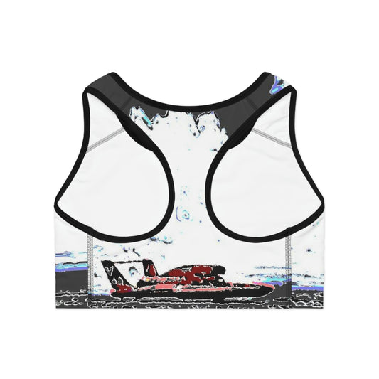 Sports Bra (AOP) ... Seattle Columbia Cup On Lake Washington ... "Dave Wilcox Heads For The Win" ... Associate Gift-Photo ... Original Works ...